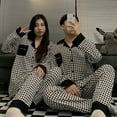 thumbnail image 3 of Pijamas para hombres y mujeres, pantalones de manga larga de primavera y otoño, ropa de casa de celebridades de otoño e invierno de dos piezas para parejas, 3 of 6