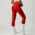 thumbnail image 4 of Outfmvch Women's High Waist Workout Leggings Yoga Pants Women Push Up Yoga Sport Pants Tummy Control Sport Tights Scrunch Butt Lifting Leggings Silm Fit Yoga Pants A1 Red S-L, 4 of 5