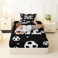 thumbnail image 4 of Erosebridal Kids Football Print Letter M Twin Sheet Sets,Soccer Ball Games Bedding For Ball Boys 3 Pieces, 4 of 6