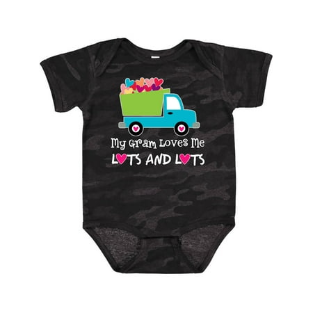 

Inktastic Gram Loves Me Grandchild Truck Gift Baby Boy Bodysuit