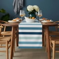thumbnail image 2 of Blue Teal Ombre Grey Striped Table Runner - 70 Inch Long, Kitchen Dining Table Runner Dresser Scarves, Farmhouse Stripe Modern Farmhouse Decor for Coffee Tables Wedding Party Banquet, 2 of 8