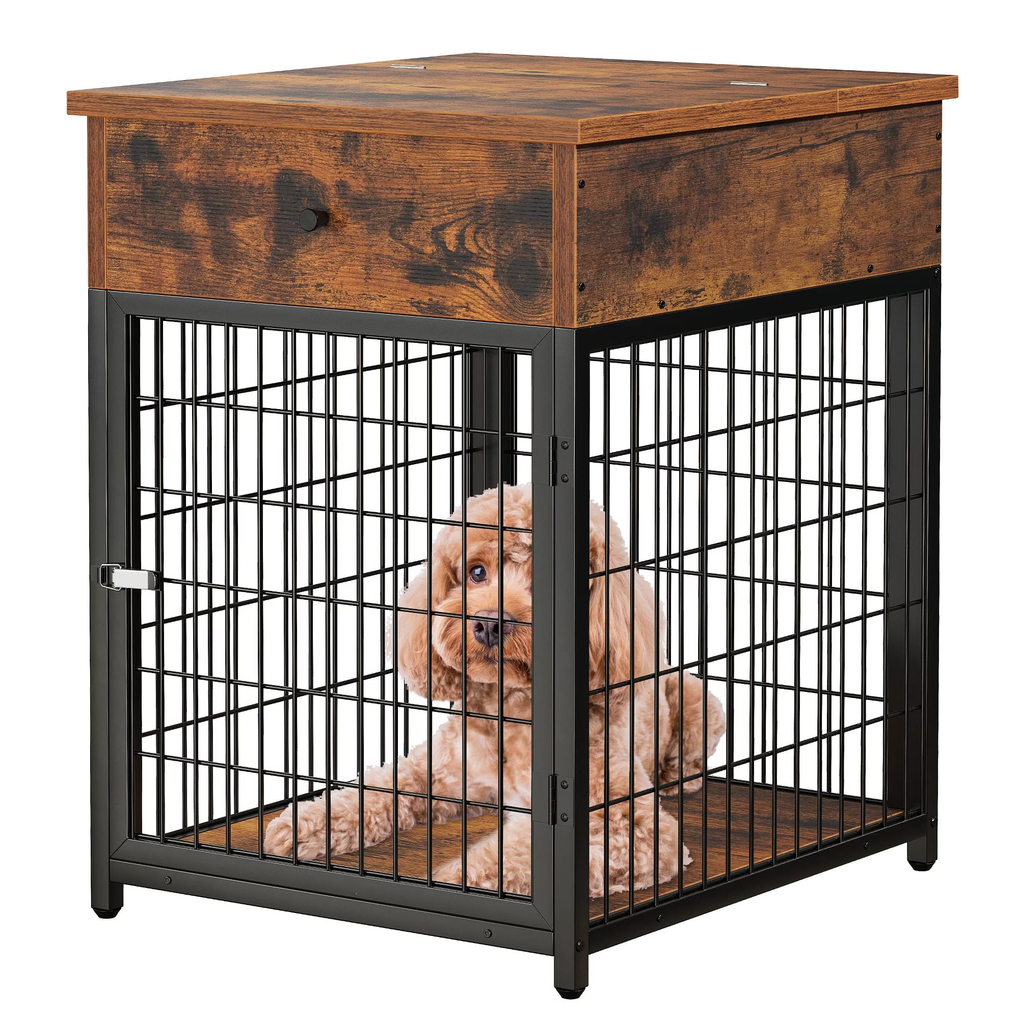 Pinnacle Woodcraft Amish Wood Dog Crate Entertainment Center - Large,  Durable, Spacious, and Airy