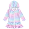 thumbnail image 1 of EnJoCho Kids Girls Cover Ups for Swimwear Toddler Hooded Towel Beach Robe Terr𝗒 Cloth Solid Swim Coverups Ruffl𝖾 Bathing Suit, 1 of 2
