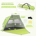 thumbnail image 2 of Beach Tent Sun Shelter Pop up Tent Canopy Tent for Outside for 4-6 Person with UPF 50+UV Protection, Sunula Easy Setup Portable Beach Shade Sun Shelter Canopy with 3 Window for Camping, Picnic, Green, 2 of 9