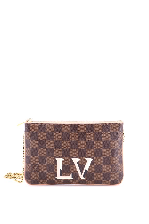 Pre-Owned Double Zip Pochette Damier By Rebag