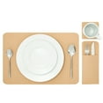 thumbnail image 3 of Felt Table Placemats Set of 8 for Dining Table and Kitchen Decor with Drink Coasters and Cutlery Pouches (Beige, 24 Pieces), 3 of 8