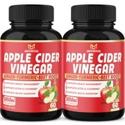 BMVINVOL (2 Packs) Apple Cider Vinegar Capsules - 5050mg Herbal Equivalent with Ginger, Turmeric - Supports Digestion, Detox & Immune - 4 Months Supply