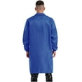 thumbnail image 2 of Sxiwei Mens Lightweight Wear Resistant Lab Coat Lapel V Neck Dustproof Work Coat Long Jacket Royal Blue 195, 2 of 7