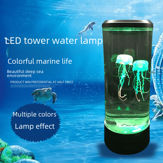 Luz nocturna decorativa creativa de medusas grandes para el hogar, sala de estar, colorida luz LED que cambia de color para acuario, luz de paisaje con enchufe USB