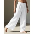 thumbnail image 5 of ZANKLEY Pants Women Wide Leg Palazzo Summer Flowy Pants Beach Vacation Clothes Elastic Waist Travel Trousers with Pockets, 5 of 8