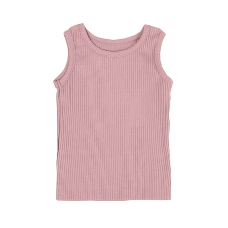 

ZRBYWB Toddler Kids Girl Clothes Dance Tank Top Racerback Crop Tank Top Sleeveless Sports Soild Ribbed Dance Top For Ballet Gymnastics Dancewear Summer Tops