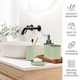 thumbnail image 2 of CERBIOR Bathroom Accessories Set 6 Pcs Ensemble Complete Soap Dispenser Toothbrush Holder Tumbler Soap Dish Toilet Cleaning Brush Trash Can, Thread Sriral Green, 2 of 8