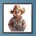 thumbnail image 3 of Pintura de diamante 5D DIY Taladro redondo completo Cowboy Kid Kit Decoración para el hogar Arte Artesanía, 3 of 9