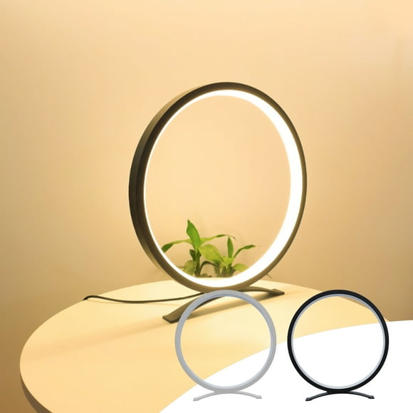 Clearance under $5 Usloyux Circle Table Lamp LED Warm Light Nightstand Lamp Black Bedroom Lamp with Dimmable Touch Control for Reading Bedroom and Office