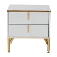 thumbnail image 3 of Baxton Studio Lilac Modern Glam White Wood and Gold Metal 2-Drawer Nightstand, 3 of 6