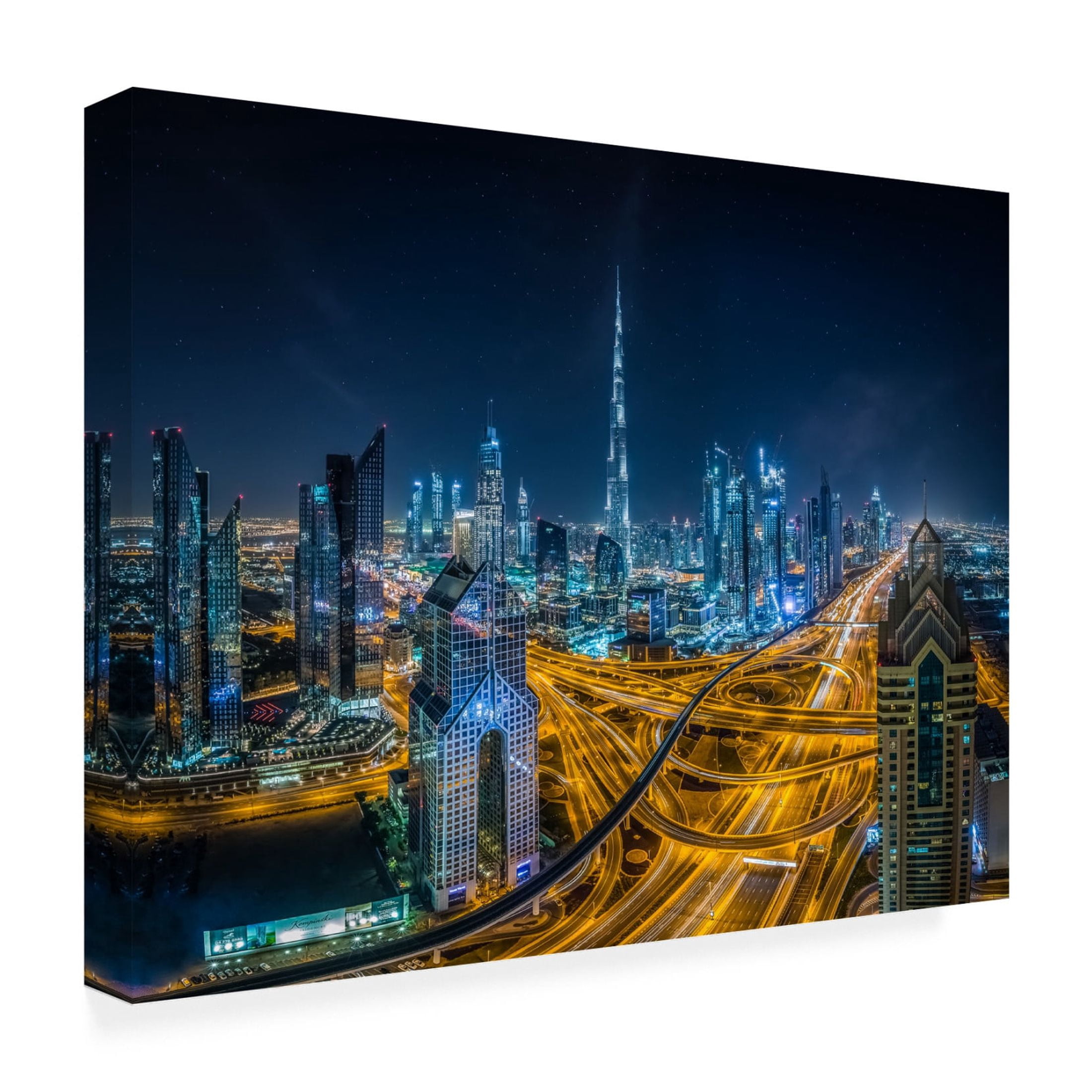 Canvas Wall Art - Khalid Jamal 'Blue City' Wall Art for Living Room, Bedroom, or Office Décor by Trademark Fine Art - 24 x 18 Inches