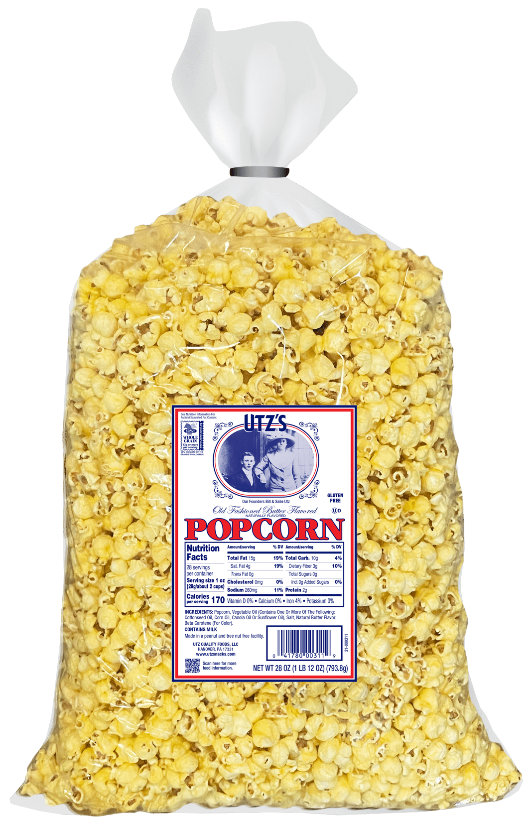 Utz's Old Fashioned Butter Flavored Popcorn 1 lb bag