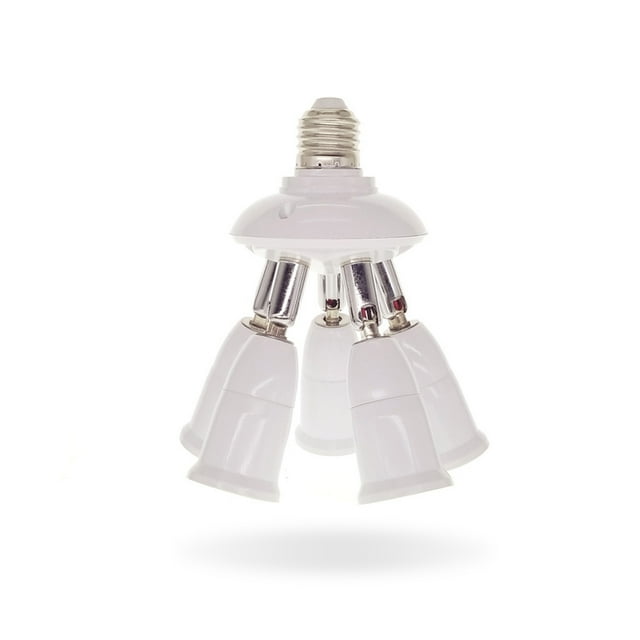 Bewildely Divisor E27 220V 3A bombilla de lámpara convertidor adaptador de luz mejora soporte portátil de plástico accesorio de almacén Iluminación novedosa 1 a 5 Bewildely HA059573-04