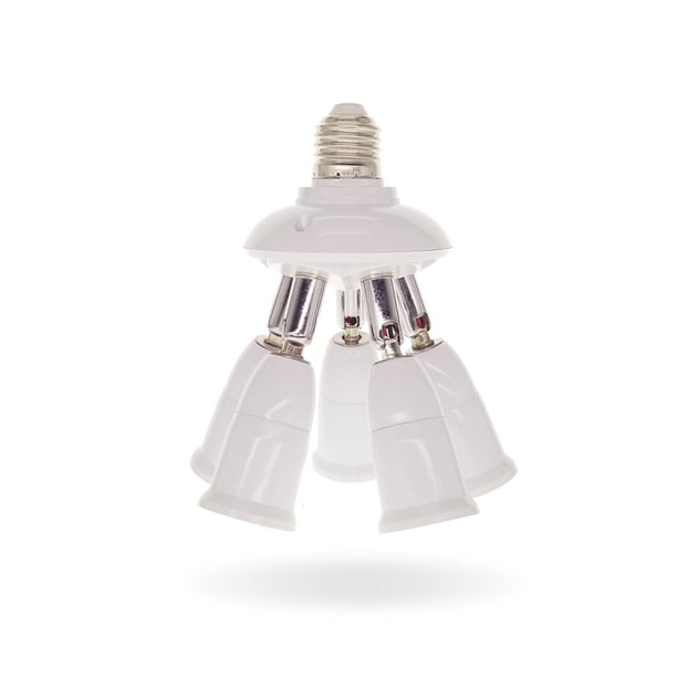 Yuarrent Divisor E27 220V 3A bombilla de lámpara convertidor adaptador de luz mejora soporte portátil de plástico accesorio de almacén Iluminación novedosa 1 a 5 Yuarrent HA059573-04