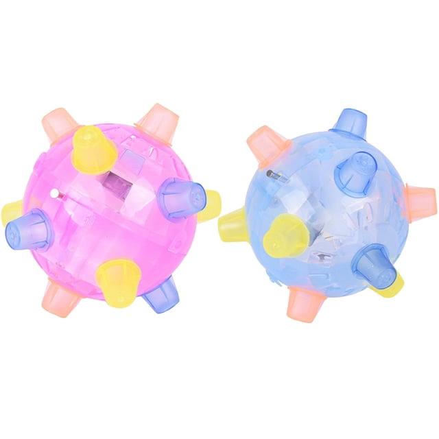EGNMCR Pet Balls Dogs Use Jumping To Activate The Ball Dogs And Cats Use Interactive Balls Flash Music Bouncing Pet Ball 2pc Dancing ball