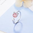 thumbnail image 3 of Mujeres Anillo de Moda Abierta Anillos Ajustable Cristal Lindo Gato Anillos para Ella, 3 of 5