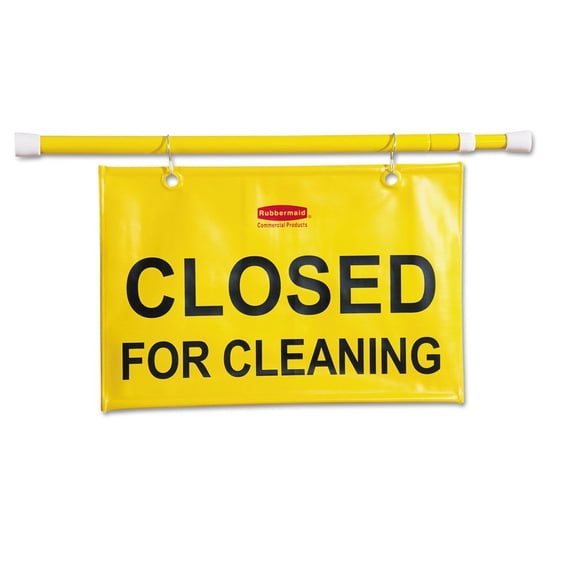 Rubbermaid Commercial, RCP9S1500YW, Closed For Cleaning Safety Sign, 1 Each, Yellow