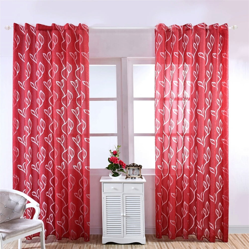 Home Decor Tr Od Window Curtain Bright Candy Color Floral Voile