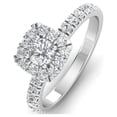 thumbnail image 2 of IGI Certified G/I2 1 Carat TW Diamond Halo Set Engagement Ring in 10k White Gold, 2 of 5