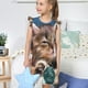 thumbnail image 4 of Fotbe Playful Cat Vestido de Dormir para Niñas de 3 a 10 Años, Mangas Cortas, Estilo Princesa, Pijama Camisón con Mangas Voladas-Large, 4 of 6