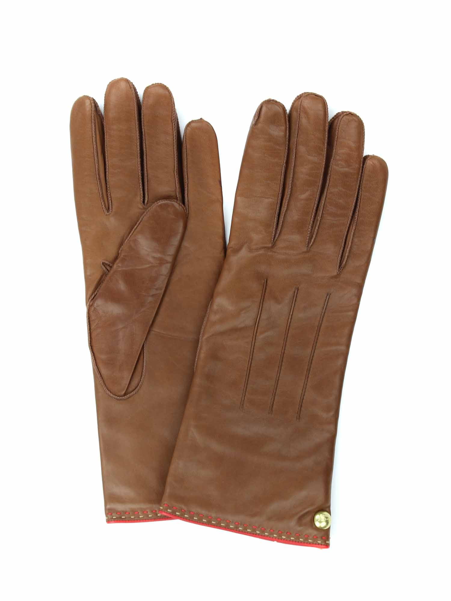 Coach Coach Womens Basic Cashmere Lined Leather Glove (Tobacco, 8