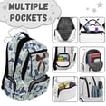 thumbnail image 3 of Yuyamidu Blue Camo Bow 4Pcs School Backpack Set, 17 Inch Large Capacity Bookbag with Lunch Box Pencil Case Water Bottle Sleeve for Girls Boys Students Daily Travel, 3 of 7