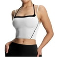 thumbnail image 2 of AherBiu Workout Tank Tops for Women Spaghetti Strap Low Cut Cropped Top Athletic Yoga Shirts Camisole, 2 of 3