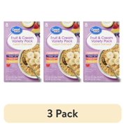 (3 pack) Great Value Instant Oatmeal Fruits and Cream Variety Pack, 1.23 oz, 8 Count