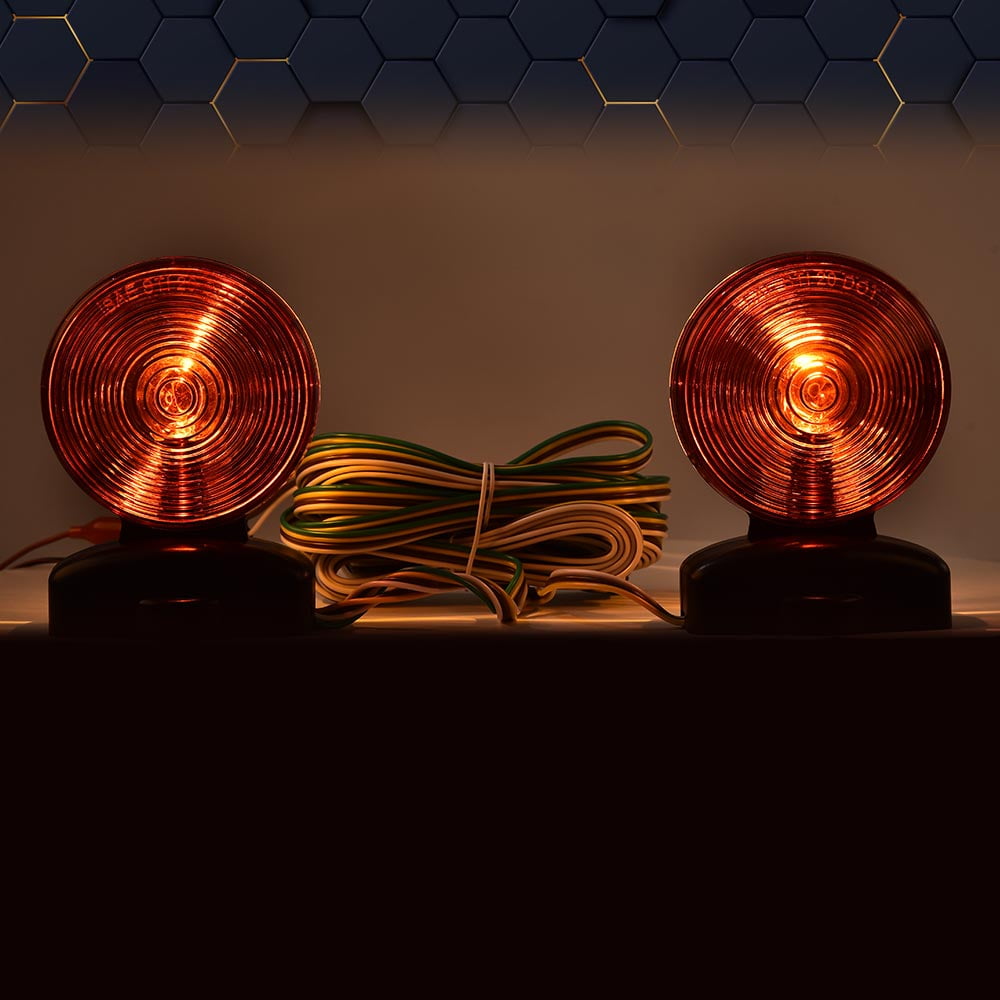 PIT66 12V Magnetic Towing Tow Light Kit Trailer RV Tow Dolly Tail Towed Car Boat Truck