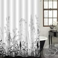 thumbnail image 1 of Extra Long Shower Curtain 72 x 84, Blue Grey Fabric Shower Curtains for Bathroom, Abstract Plant Flower Leaves Shadow White Background Botanical Shower Curtain Set with Hooks, 1 of 6