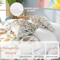 thumbnail image 2 of 3 Piece Orange Green Eucalyptus Leaves Duvet Cover Set Full Size,Microfiber Comforter/Quilt Cover with Corner Ties and 2 Pillowcases,Fall Botanical Watercolor All Season Bedding with Zipper Closure, 2 of 8
