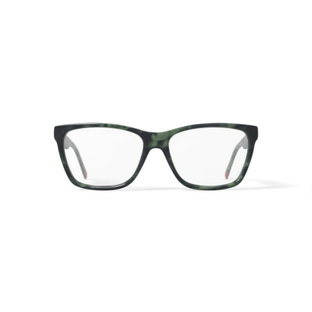 Christian Siriano Women's Jenna Square Prescription Eyeglasses with Case, Green Tortoise