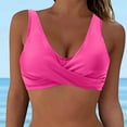 thumbnail image 2 of Siilsaa Push Up Bikini Top Womens Bikini Top Adjustable Thin Straps Bathing Suit Tops Padded Swimsuit Tops Hot Pink,L, 2 of 5
