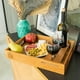 thumbnail image 2 of VinoTray - 17" Acacia Wood Serving Tray with Handles, Coasters & Removable Glass Holder - Large Decorative Wine & Food Rectangular Tray for Ottoman, Breakfast in Bed, Dinner, or Coffee Table, 2 of 5