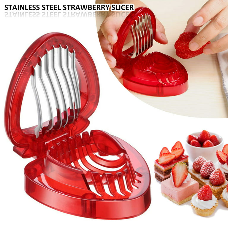 Grusce Strawberry Slicer Kitchen Gadget,Strawberry Accessories Fruit Slicer  Cutter Set,Strawberry Slicer Kitchen Gadget Strawberry Scissors Fruit
