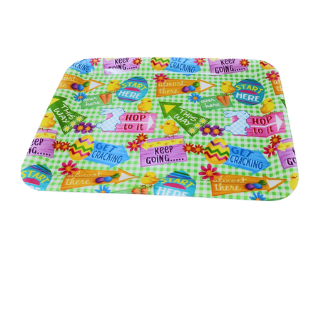 

Rectangle Plastic Easter Serving Platters for Party Entertaining Reusable Melamine Large Snack Salad Chips Candy Food Trays Rectangular Dinnerware Easter Eggs Bunny Chicks Kitchen Parties Decoration
