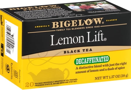 (6 Pack) Bigelow Tea Lemon Lift Decaffeinated Black Tea,20 Bags