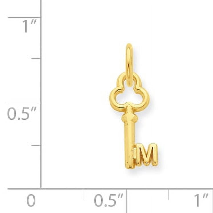 値段が激安 Polished Solid Gold Yellow 14k M Necklace Pendant Charm Key ピアス