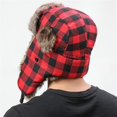thumbnail image 3 of Sombrero de cazador de invierno - Sombrero de piloto de caballería rusa para hombres y mujeres - Sombrero esquimal de nieve con orejeras para clima frío / 6 colores disponibles, 3 of 5