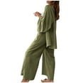 thumbnail image 6 of KIHOUT Clearance Women's Cotton Linen Long Sleeve Shirt Blouse And Pants Set With Pocket, 6 of 9
