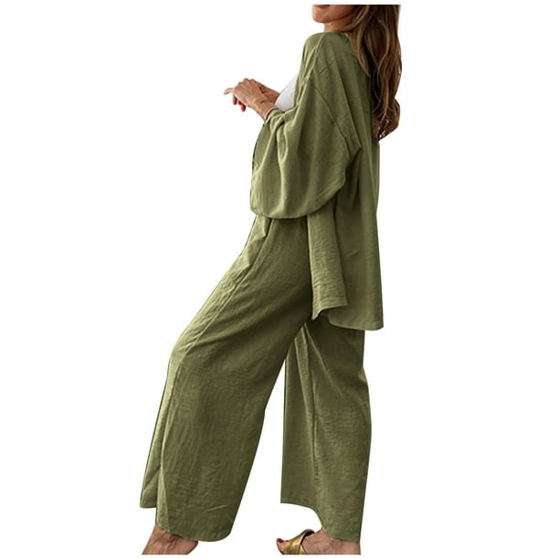 Jogging Femme Ensemble Ensemble De Costume Tricoté Pour Femme Tenues De Jogging 2 Pièces Pull Tricoté Pantalon Large Combinaison De Sport Survêtement Ensemble De Vêtements De Détente Tendance Tenue De Maison Ample