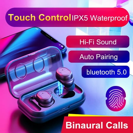 Cisco Ip Phone Wireless Headset Wireless Earbuds, Hands-free Calling Sweatproof In-Ear Headset Earphone with Charging Case for iPhone/Samsung & Smart Phones, Touch Control ()