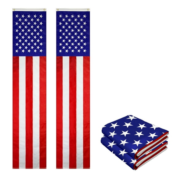 USA Pull Down Flag 1.67x8FT 2-Pack Embroidered Polyester By G128