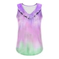 thumbnail image 6 of AherBiu Summer Tops for Women Tie-Dye Tank Top Ruffle V Neck Casual Loose Basic Comfy Top Tees Shirts, 6 of 6