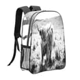 thumbnail image 3 of Susaid Yak Print Clear Backpack See Through Transparent Plastic Clear Bookbags for School, College, Stadium,Work, 3 of 7